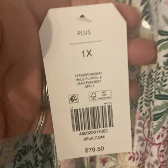 WONDERLY floral linen blend maxi dress 1X - Picture 9 of 12